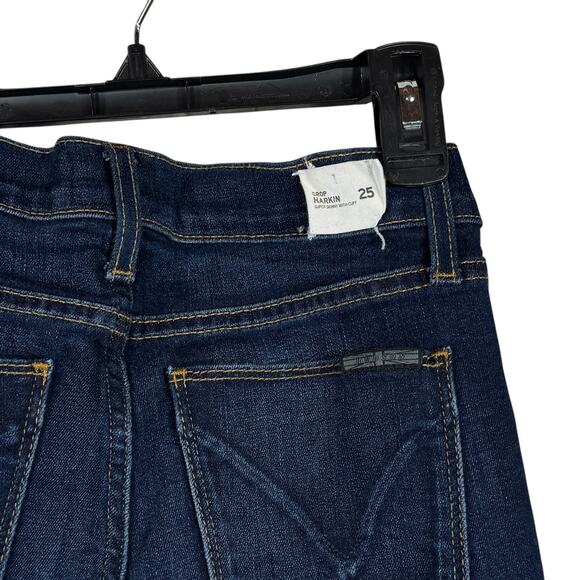 Hudson SZ 25 Harkin Super Skinny Crop Jeans Cuffed Stretch Low-Rise Whiskered - Picture 8 of 11